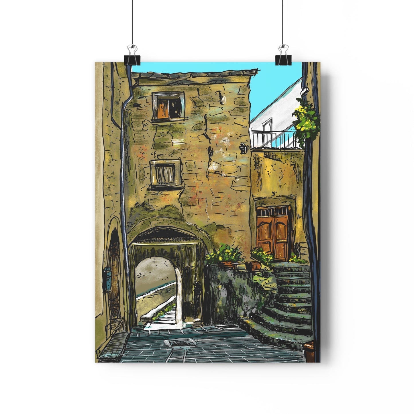 A Street in Bomba, Italy - Premium Poster