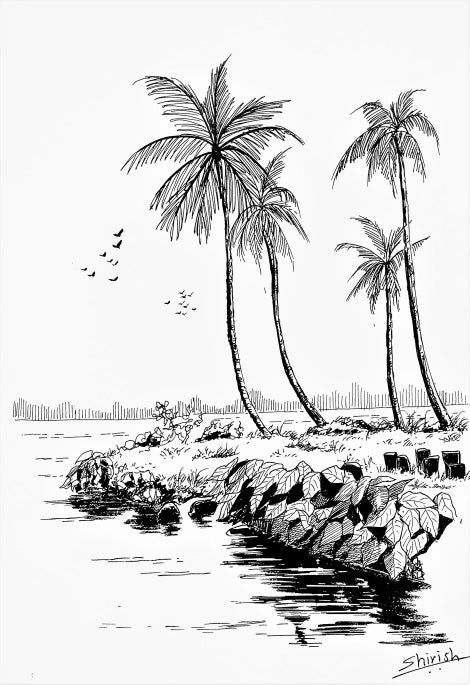 El ómnibus del dibujo a bolígrafo